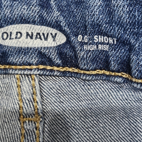 Old Navy O.G. Short High Rise Distressed Blue Denim Jean Shorts Size 12 - Picture 4 of 5